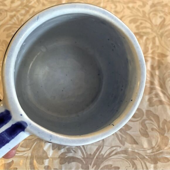 Signed Mexican Talavera Coffee Mug Multi Blue Flowers Floral Cup Gorgeous - Picture 3 of 7